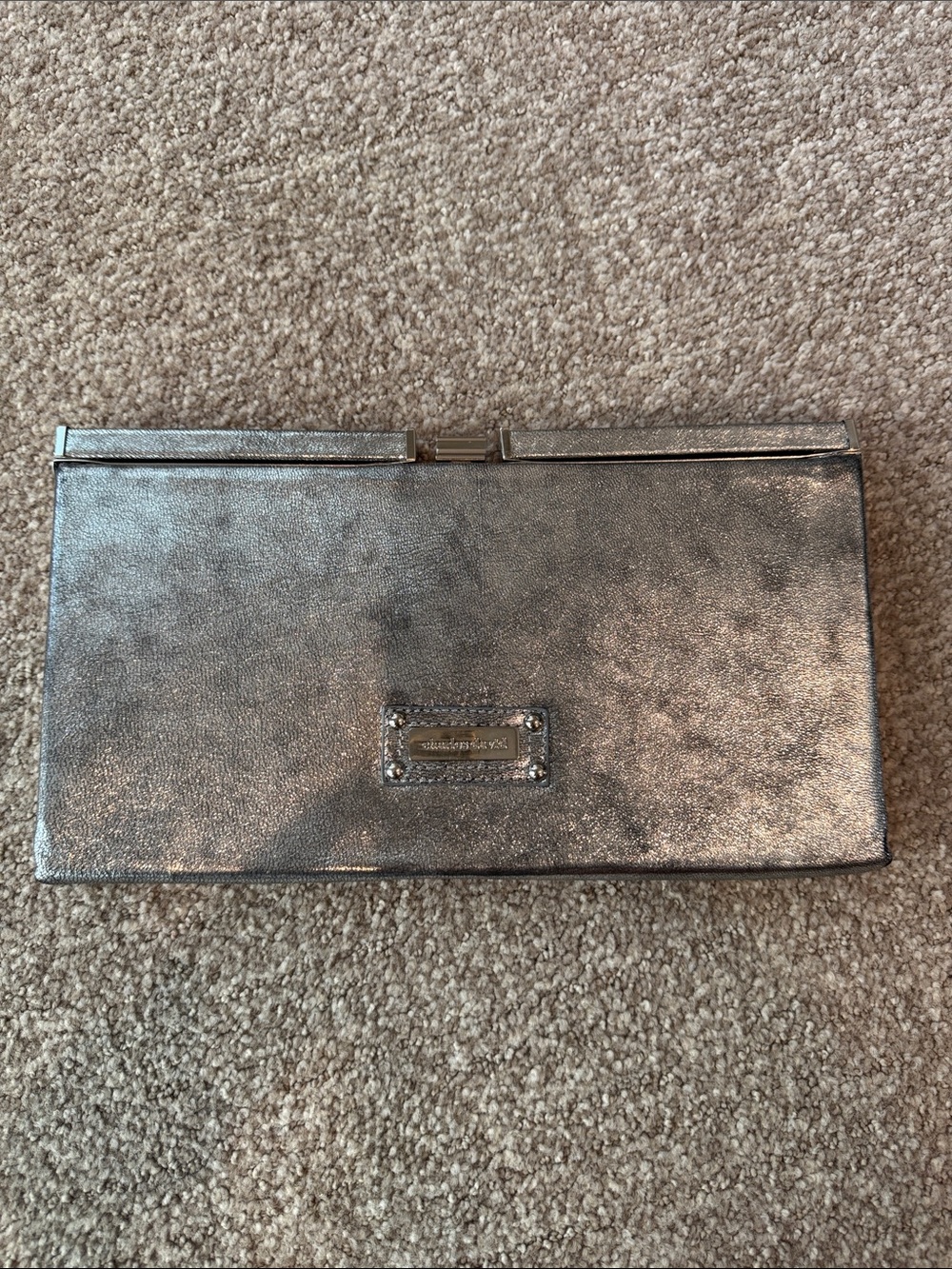 Charles David Metallic Silver Envelope Clutch